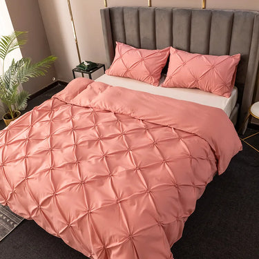 Black White 3D Pleated Cozy Cotton Duvet Cover Bedding Set